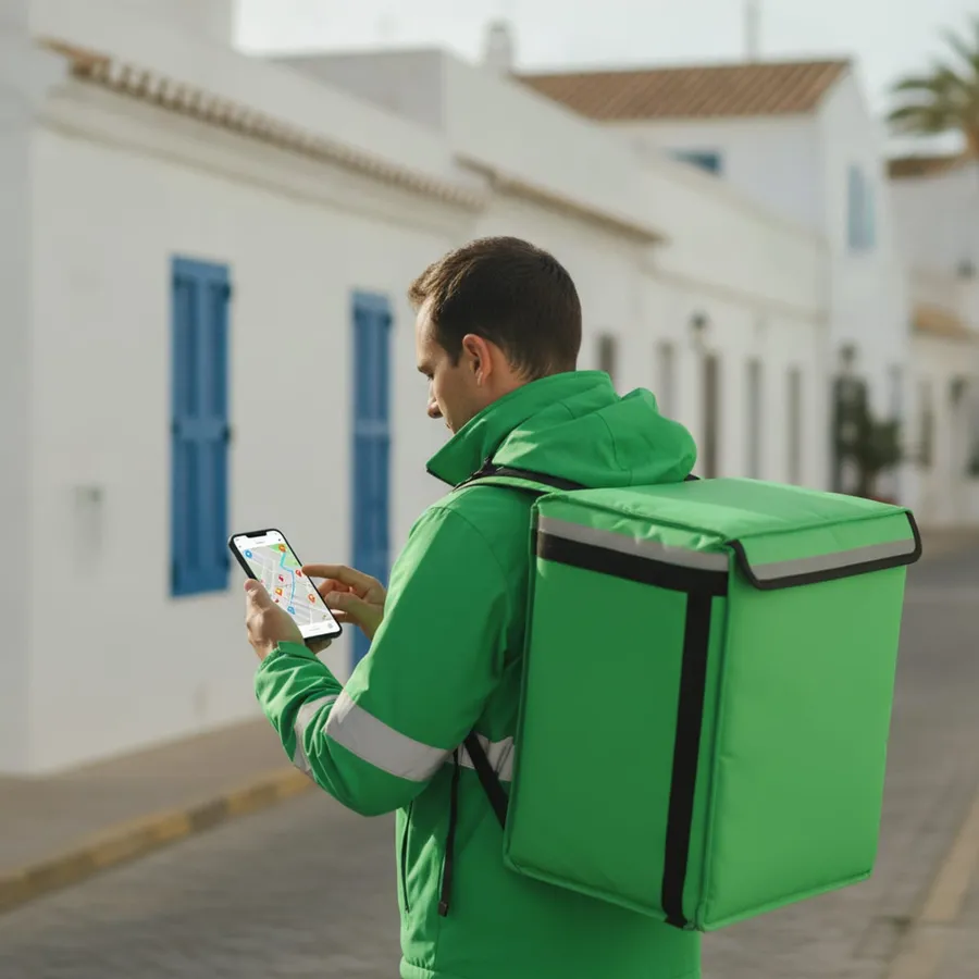 Repartidor con app de pedidos propia